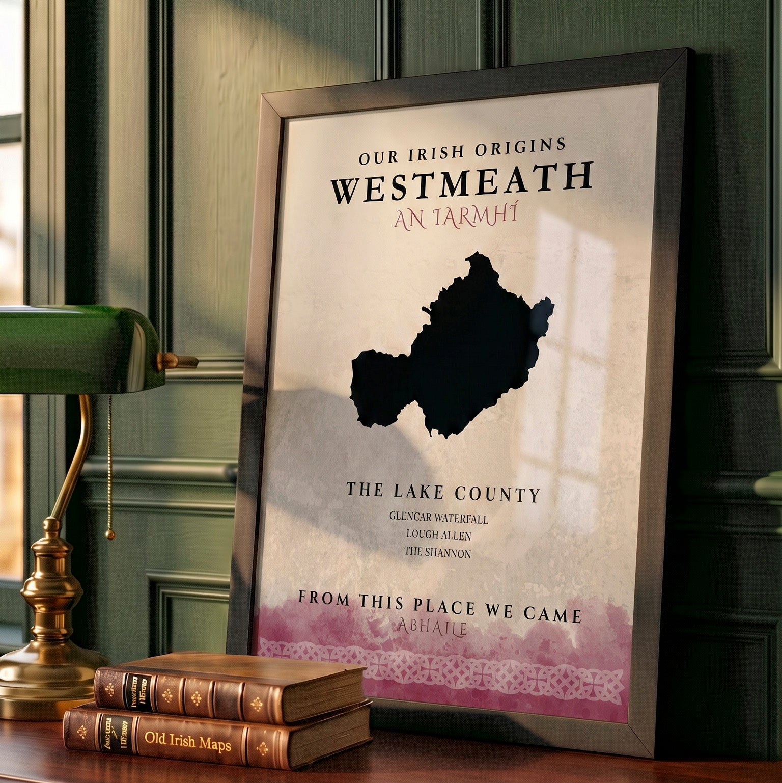 Westmeath Celtic Motif Print (The Lake County)